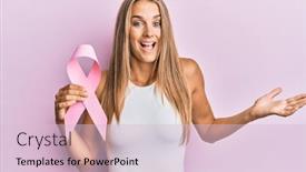  Presentation with pink ribbon - Slide deck consisting of young-blonde-woman-holding-pink background and a lemonade colored foreground