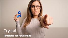  Presentation with prostate cancer - Beautiful presentation design featuring young-blonde-woman-holding-prostate backdrop and a coral colored foreground
