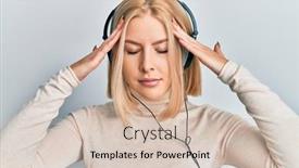  Presentation with listening woman - Amazing presentation having young-blonde-woman-listening backdrop and a soft green colored foreground