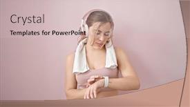  Presentation with listening woman - Slides having young-blonde-woman-listening background and a lemonade colored foreground