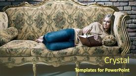  Presentation with baroque - Beautiful slides featuring young-blonde-woman-lying backdrop and a tawny brown colored foreground