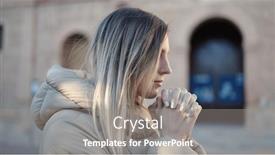  Presentation with black woman praying - Slides having young-blonde-woman-praying background and a gray colored foreground