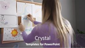  Presentation with save earth - PPT layouts consisting of young-blonde-woman-preschool-teacher background and a violet colored foreground