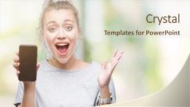  Presentation with weight loss woman showing - Audience pleasing presentation consisting of young blonde woman showing screen backdrop and a sky blue colored foreground