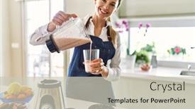  Presentation with confident - Slide deck with young-blonde-woman-smiling-confident background and a soft green colored foreground