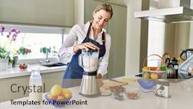  Presentation with confident - Slide deck enhanced with young-blonde-woman-smiling-confident background and a coral colored foreground