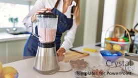  Presentation with confident - Slide deck featuring young-blonde-woman-smiling-confident background and a coral colored foreground