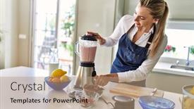  Presentation with confident - Theme featuring young-blonde-woman-smiling-confident background and a coral colored foreground