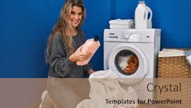  Presentation with laundry room - Presentation featuring young-blonde-woman-smiling-confident background and a coral colored foreground