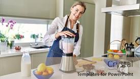  Presentation with confident - PPT theme consisting of young-blonde-woman-smiling-confident background and a coral colored foreground