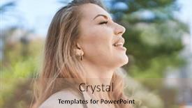  Presentation with breathing - Slides with young-blonde-woman-smiling-confident background and a coral colored foreground