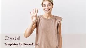  Presentation with woman praying over bible - Presentation theme featuring young-blonde-woman-standing-over background and a soft green colored foreground