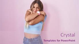  Presentation with confident love - Presentation design consisting of young-blonde-woman-standing-over background and a lemonade colored foreground