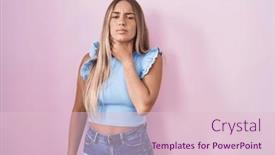  Presentation with sore throat - PPT theme featuring young-blonde-woman-standing-over background and a lemonade colored foreground