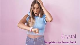  Presentation with late - Slide deck consisting of young-blonde-woman-standing-over background and a lemonade colored foreground