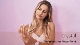  Presentation with inflammation - Theme enhanced with young-blonde-woman-standing-over background and a coral colored foreground