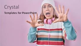  Presentation with panic - Slide deck consisting of young-blonde-woman-standing-over background and a lemonade colored foreground