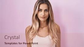  Presentation with pink simple - Presentation theme featuring young-blonde-woman-standing-over and a  colored foreground