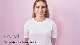  Presentation with cool - Theme consisting of young-blonde-woman-standing-over and a lemonade colored foreground