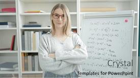  Presentation with magnetic - Presentation consisting of young-blonde-woman-standing background and a light gray colored foreground