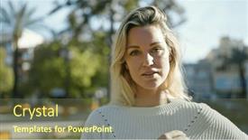  Presentation with park - Presentation theme consisting of young-blonde-woman-standing background and a tawny brown colored foreground