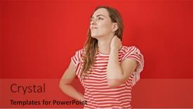  Presentation with cervical - Slide set consisting of young-blonde-woman-suffering background and a red colored foreground