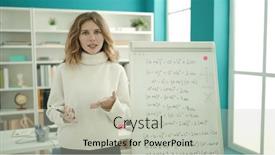  Presentation with maths - PPT layouts consisting of young-blonde-woman-teacher-explaining background and a light gray colored foreground