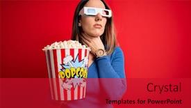  Presentation with infection - Amazing presentation theme having young-blonde-woman-wearing-3d backdrop and a crimson colored foreground