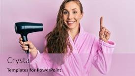  Presentation with idea - Amazing slide deck having young-blonde-woman-wearing-bathrobe backdrop and a lemonade colored foreground