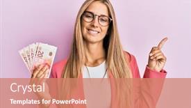  Presentation with israel - Presentation design featuring young-blonde-woman-wearing-business background and a coral colored foreground