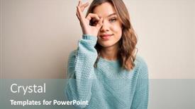  Presentation with winter blue - Amazing presentation having young-blonde-woman-wearing-casual backdrop and a seafoam green colored foreground