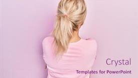  Presentation with pink - PPT theme consisting of young-blonde-woman-wearing-casual background and a lemonade colored foreground