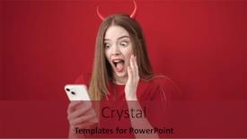  Presentation with devil - PPT theme enhanced with young-blonde-woman-wearing-devil background and a  colored foreground