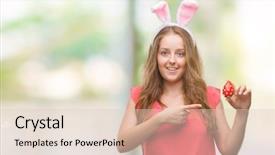  Presentation with arabian woman wearing hijab muslim - PPT layouts having young blonde woman wearing easter background and a lemonade colored foreground