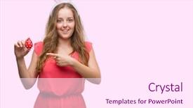  Presentation with easter worship service - Presentation design consisting of young blonde woman wearing easter background and a  colored foreground