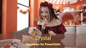  Presentation with makeup - PPT theme having young-blonde-woman-wearing-katrina background and a tawny brown colored foreground