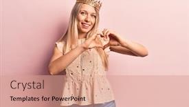  Presentation with heart love - Amazing presentation design having young-blonde-woman-wearing-princess backdrop and a coral colored foreground