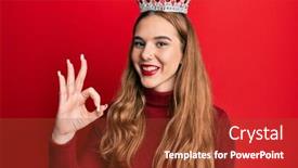  Presentation with princess - PPT theme featuring young-blonde-woman-wearing-princess background and a tawny brown colored foreground