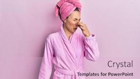  Presentation with breath - Beautiful presentation design featuring young-blonde-woman-wearing-shower backdrop and a lemonade colored foreground