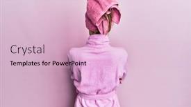  Presentation with young woman wearing boxer gloves - Presentation theme featuring young-blonde-woman-wearing-shower background and a lemonade colored foreground