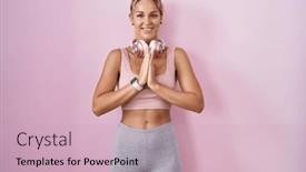  Presentation with forgiveness - Presentation having young-blonde-woman-wearing-sportswear background and a soft green colored foreground