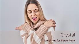  Presentation with self care - Presentation with young-blonde-woman-wearing-turtleneck background and a coral colored foreground