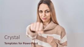  Presentation with violence - Theme enhanced with young-blonde-woman-wearing-turtleneck background and a coral colored foreground