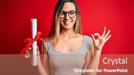  Presentation with blue eyes - Theme with young-blonde-woman-with-blue background and a coral colored foreground