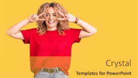  Presentation with curly hair - Slide deck enhanced with young-blonde-woman-with-curly background and a yellow colored foreground
