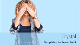  Presentation with business vision - Audience pleasing PPT theme consisting of young-blonde-woman-with-curly backdrop and a light blue colored foreground