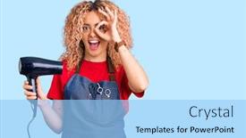  Presentation with curly hair - PPT layouts having young-blonde-woman-with-curly background and a light blue colored foreground