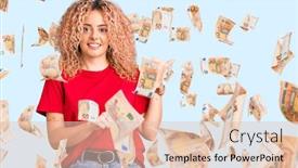  Presentation with tshirt - Slide deck consisting of young-blonde-woman-with-curly background and a lemonade colored foreground