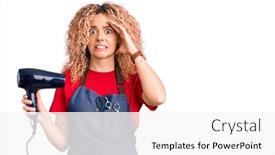  Presentation with curly hair - Theme with young-blonde-woman-with-curly background and a white colored foreground