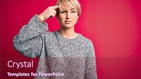  Presentation with acne woman - Theme enhanced with young-blonde-woman-with-modern background and a violet colored foreground